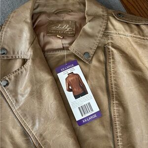 Beige color size xxl Debby brand leather jacket new with tags